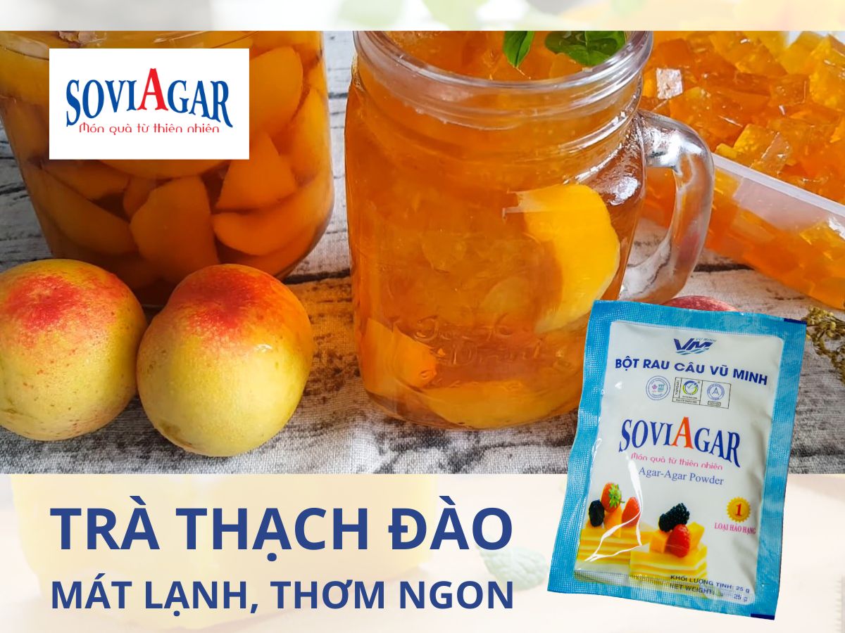 Cách làm trà thạch đào mát lạnh, thơm ngon không thể chối từ